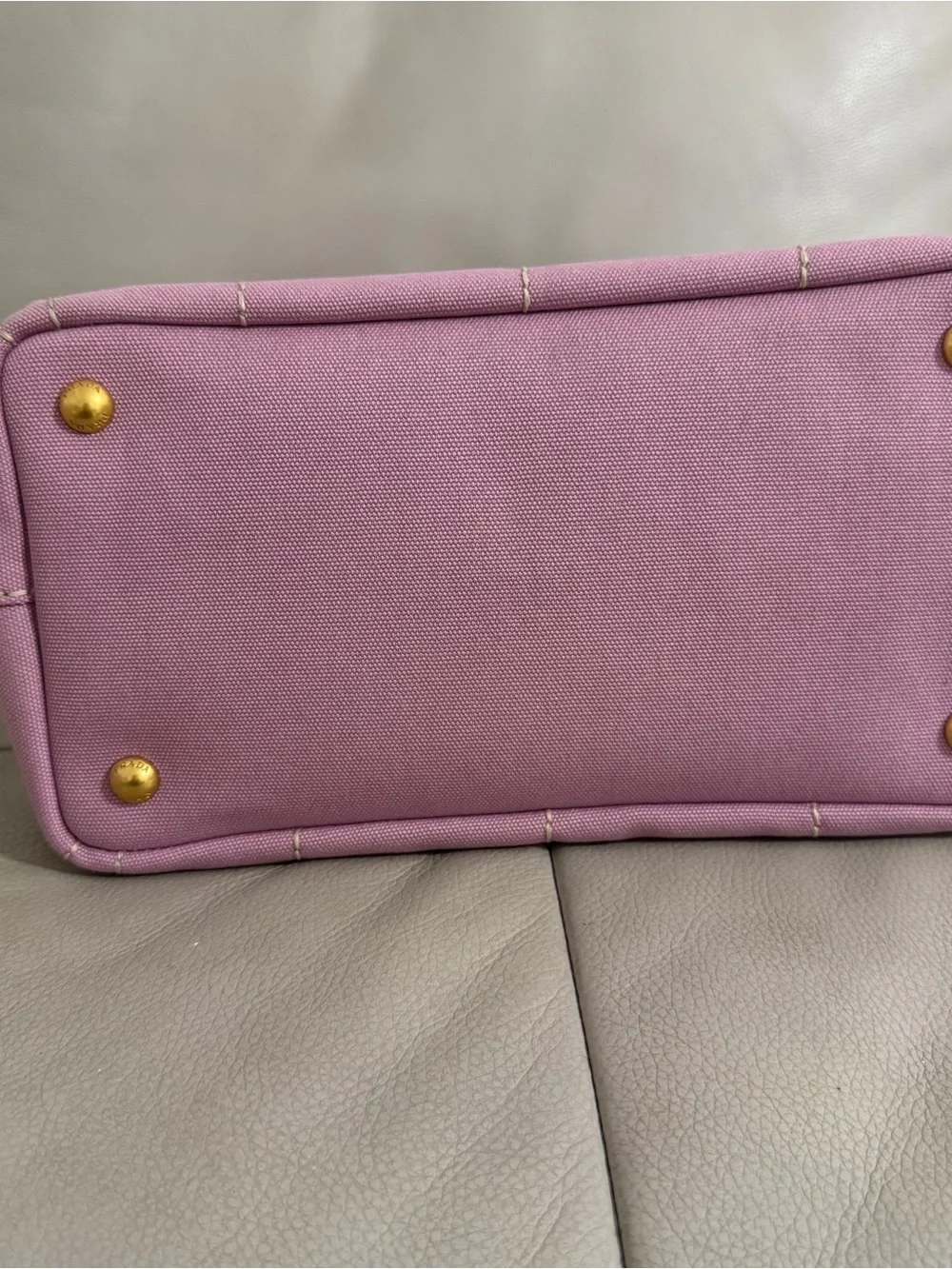 Prada canapa small tote canvas handbag top 2 way .Very clean like new. W/COA